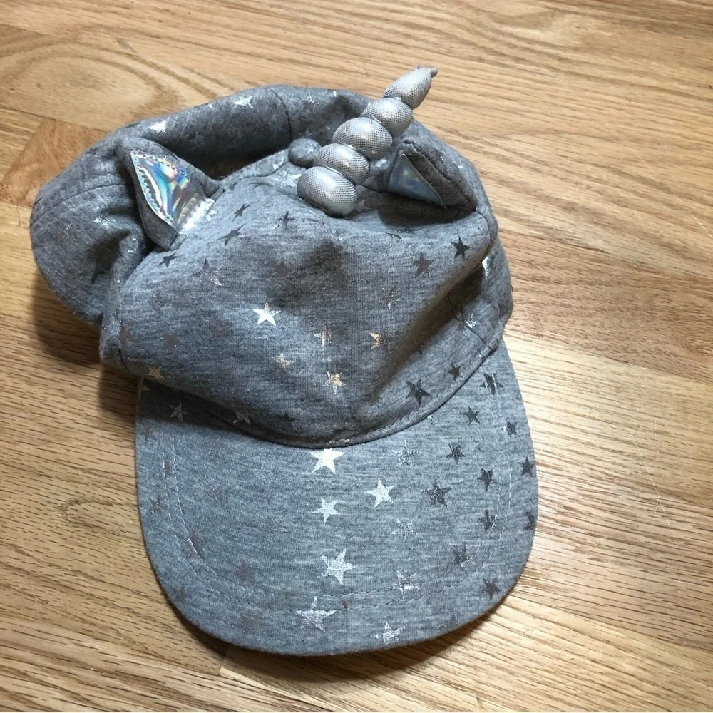 Justice Unicorn Gray Hat Girls Kids One Size
